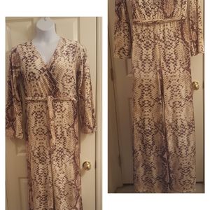 Pretty Little Thing Velvet Snakeprint Jumpsuit. Sz.12